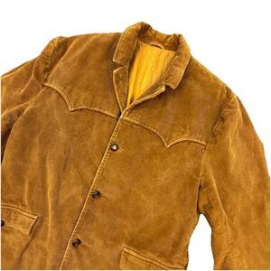 Vtg Pioneer Wear Jacket Mens 42 L Camel Corduroy Western Cowboy